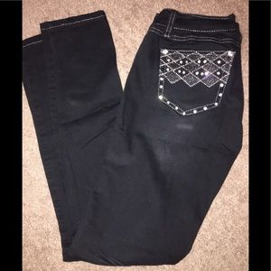 Black Size 5 Straight Legged with Bling Jeans.
